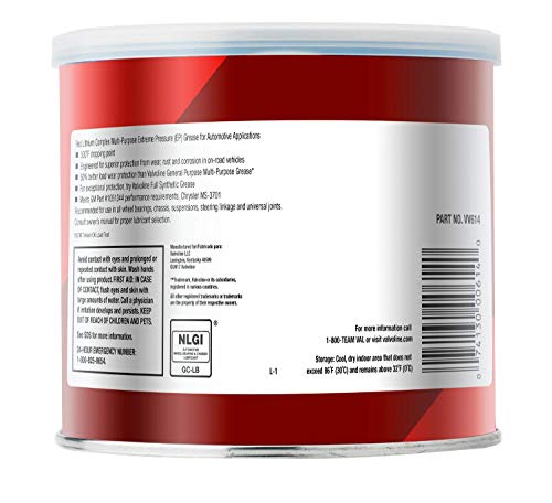 Valvoline - VV614 Multi-Vehicle High Temperature Red Grease 1 LB Tub - size: 1 LB Tub