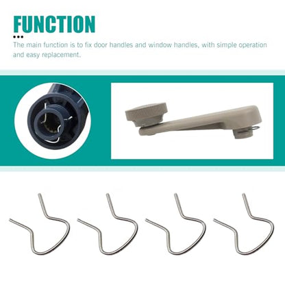 20PCS Car Window Crank Retainer Clips, 76980 Window Handle Retainer Clip Assortment,Door Window Crank Handles Metal Retaining Clips, Universal for Most Vehicles