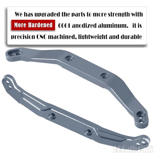 RC Body Mount Upgrades Part for 1/10 Slash 4x4 VXL,Aluminum Front & Rear Body Mounts with Body Posts Hops Up,Titanium - color: Titanium - (Upgrades)