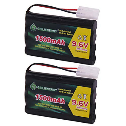 9.6V RC Battery 1500mAh NiMH High Capacity Rechargeable with Standard Tamiya Connector for RC Car Boats Robots and OTC Genisys 239180 EVO Scan Scanner(2 Pack)