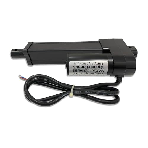 4" (100mm) Stroke 12V Silent Electric Linear Actuator Black | 330lbs (1500N) Load Capacity, IP55 Waterproof - color: Black, size: 4"