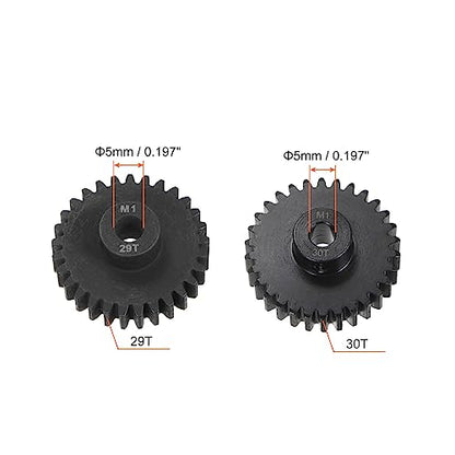 HARFINGTON Mod 1 M1 Pinion Motor Gear Set 2pcs 29T 30T Fit 5mm RC Motor Shaft M1 Pitch Gears for RC Car, with Hex Key - style: 29T 30T