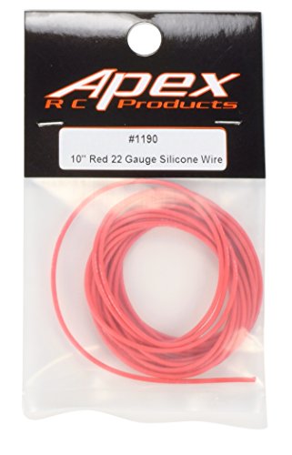10' Red 22 Gauge Super Flexible High Strand Battery/Motor Silicone Insulated Copper Wire #1190
