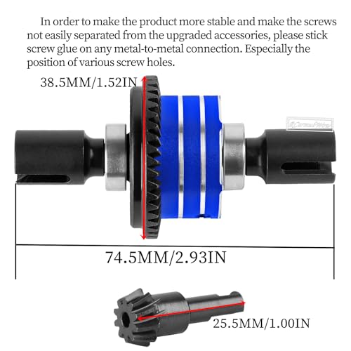 RC F/R Diff 43t &10t Input Gear Upgrades Part for 1/8 Kraton/Outcast/Talion 6S BLX EXB,Notorious 6S BLX,1/7 Mojave 6S BLX EXB,BigRock/Fireteam 6S BLX,Replace ARA310990 ARA310979,Navy Blue - color: Navy Blue(1set)