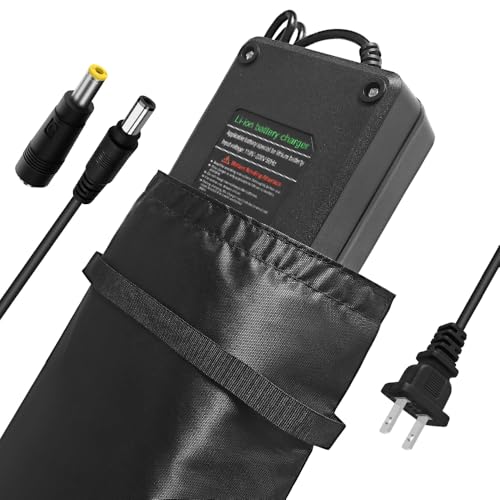 54.6V 3A / 5A Super Fast Charger for 48V Battery,7 Types of Plugs to Choose from, No Need Adapter,More Secure.Compatible with Most Plugs. with Cooling System (DC2.1/2.5mm-3A)