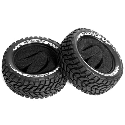 REDSPIDER Aluminum Alloy 1/10 On-Road Rally Wheel Tires 2.95" OD 12mm Hex for 1/10 Tamiya TT01 TT02 XV02 XV01 WLtoys HSP Kyosho WR8 RedCat Sakura HPI (Tire) - color: Tire