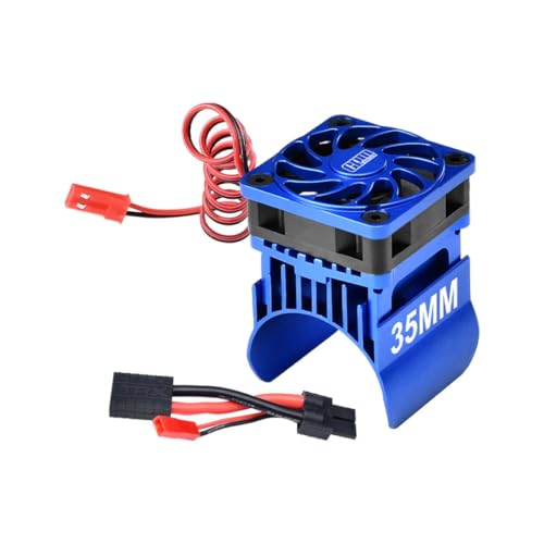GPM 6061-T6 Alloy Cooling Fan with 35Mm Motor Heatsink for Mini Maxx Monster Truck-107154-1 (Blue) - color: Blue