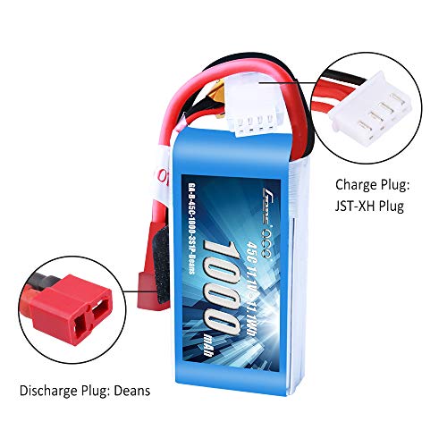 Gens ace 11.1V 1000mAh 3S 45C LiPo Battery Pack with T Plug for RC Plane Car Boat Truck Heli Airplane