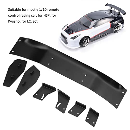 RC Tail Wing Spoiler Drift Racing Aluminium Alloy Tail Wing Black Lightweight Stable Installation for 1/10 RC Cars