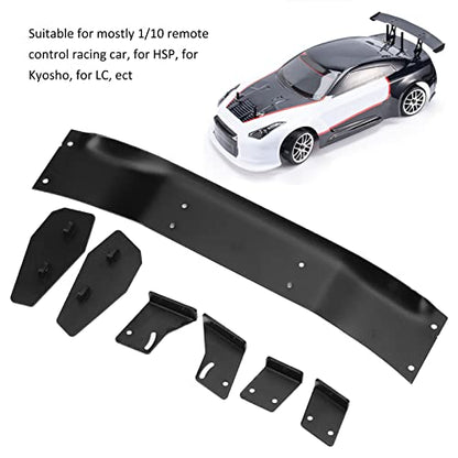 RC Tail Wing Spoiler Drift Racing Aluminium Alloy Tail Wing Black Lightweight Stable Installation for 1/10 RC Cars