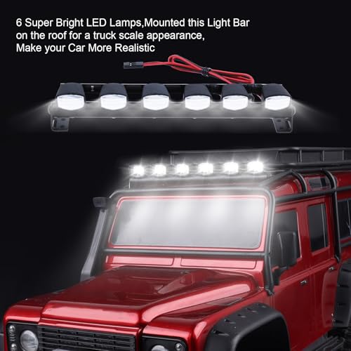 HobbyPark RC Car Light Bar Kit 6 LEDs Body Shell Roof Lights for 1/10 RC Crawler Car Truck Accessories