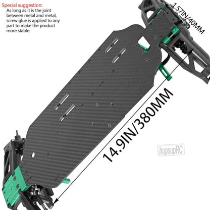 RC Upgrades Parts for 1/10 F0rd F15O Rapt0r R 101076-4,RC Carbon Fibre Chassis Protect Armor Skid Plate Guard Hops Up,Green - color: Green（for 1/10）