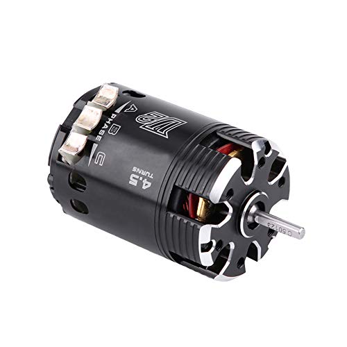 Karlak HighPerformance 540 4.5T V2 Sensored Brushless Motor for 1/10 Electric RC Racing Car Durable Metal Black 1 Piece