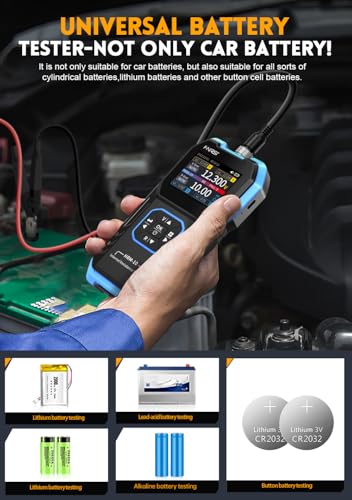【Upgraded Kelvin Four-Terminal Sensing】 WESTOBIG Battery Tester Internal ResistanceTester for Universal Batteries Meter, Car Battery Tester, 0-100V 0m-200Ω, Digital Battery Analyzer for Automotive