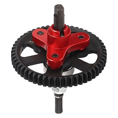 Alomejor 54T Aluminum Steel Slipper Clutch Assembly, Hardened Steel for Slash 4X4, Easy to Install, Low Noise, Fit, Applicable : 4X4, Rustle, HuanQi 727 (Red)