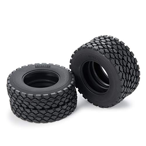 RC-Hub 4pcs RC Rubber Tires Wheel Tires for 1/14 Tamiya Tractor Trucks Trailer Cargo Tow Drag (22mm) - size: 22mm