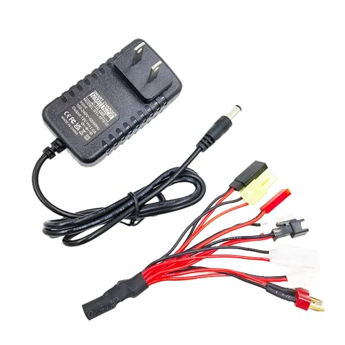 NiMH NiCd Battery Charger Universal RC Battery Charger for (2-10S) 4.8V 7.2V 8.4V 9.6V, RC Car Charger for Traxxas Battery Pack 2.4V-12V ,AC-DC Plug Charger, Airsoft Battery Packs
