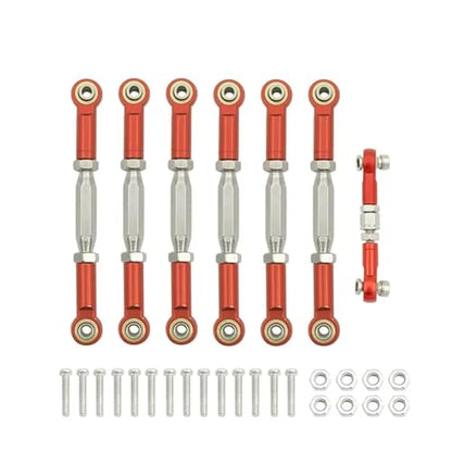For Traxxas For Slash 4X4/2WD 1/10 1 Set Aluminum Turnbuckle Camber Link End Adjustable Kit RC Car Upgrade Parts Models(Red) - color: Red