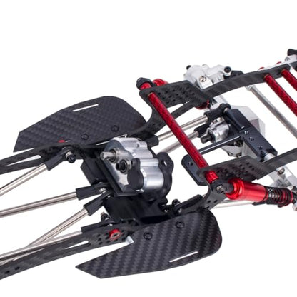 Performance Carbon LCG Chassis Kit with Brace Rock Sliders Delrin Skid Plate for 1/10 RC Crawler Comp Rigs SCX10 Capra Upgrade (Chassis Kit B) - style: Chassis Kit B