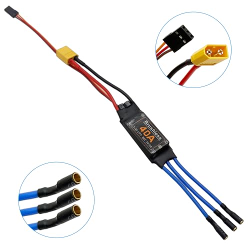 30A Electric Brushless Motor Controller, 2 Pcs ESC Speed Controller with XT60 and 3.5mm Bullet Plugs for RC Drone RC Airplane Helicopter (40A) - color: 40A