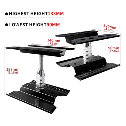 RC Car Work Stand Aluminum Repair Workstation 360 Degree Rotation Lift Lower w/Screw Tray Tools for 1/10 1/12 1/16 Scale Traxxas TRX4 Axial Arrma Redcat Losi RC Crawler Monster Truck Buggy (Black) - color: Black