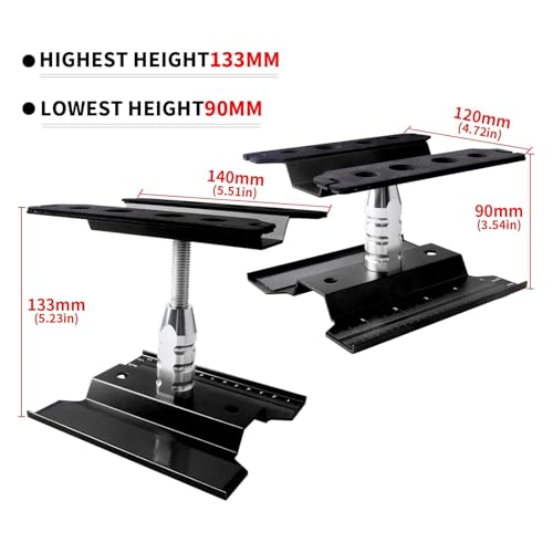 RC Car Work Stand Aluminum Repair Workstation 360 Degree Rotation Lift Lower w/Screw Tray Tools for 1/10 1/12 1/16 Scale Traxxas TRX4 Axial Arrma Redcat Losi RC Crawler Monster Truck Buggy (Black) - color: Black