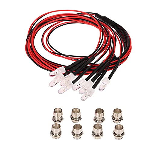 RC Car 8 LED Light Kit, Headlight Taillight for 1/10 1/8 RC Models Scx10 D90 TRX4 RC Car Truck Lighting (Red & White) - color: 8 LED Red White