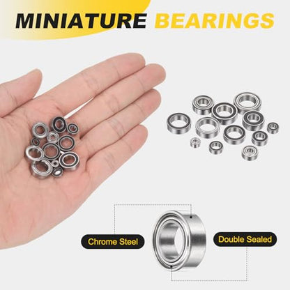 uxcell 4Pcs SMR74ZZ Deep Groove Ball Bearings, 4x7x2.5mm 440C Stainless Steel Double Shielded Bearings, ABEC 5 - size: 4x7x2.5mm