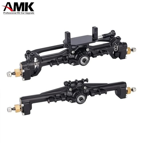 AMK TRX4M Portal Axles Extended 20mm, 109.6g CNC Aluminum TRX4M Front & Rear Axle Set with Two Servo Mounts for 1/18 RC CrawlerCar TRX4M Axle Upgrade Parts