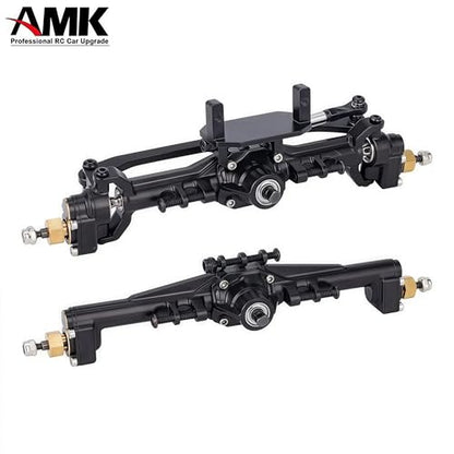 AMK TRX4M Portal Axles Extended 20mm, 109.6g CNC Aluminum TRX4M Front & Rear Axle Set with Two Servo Mounts for 1/18 RC CrawlerCar TRX4M Axle Upgrade Parts