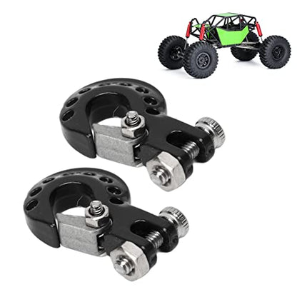 RC Winch Trailer Hook Set 2Pcs, Aluminum Alloy | Simulation Tow Hook | 1/10 Crawler Truck | SCX10 D90 Compatible| 18.5x11.5mm/0.7x0.5in(Black) - color: Black