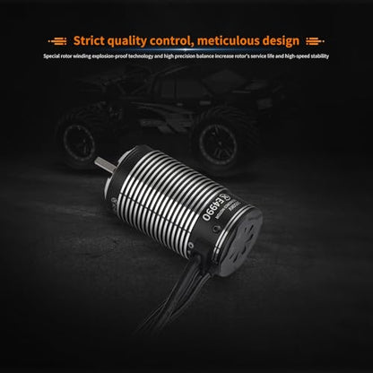 XC E4990 Sensored Brushless Motor for RC Car,3-8S Lipo 1650KV,IP67 Water Proof,Applicable to:1/6 1/7 On-Road,Short Course Monster