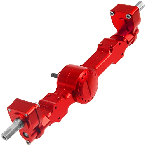 Aluminum Alloy Front Rear Portal Axle Upgrade Part Compatible with MN Model MN99S MN98 D90 D91 D99 D99S MN90 1/12 RC Car (Red) - color: Red