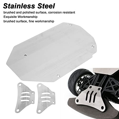 Stainless Steel Chassis Armor Set, 3 Pieces RC Car Guard Skid Plate for TT02 1/10 RC Car, Crawler Modification Part Accessories, Front Center Rear Chassis