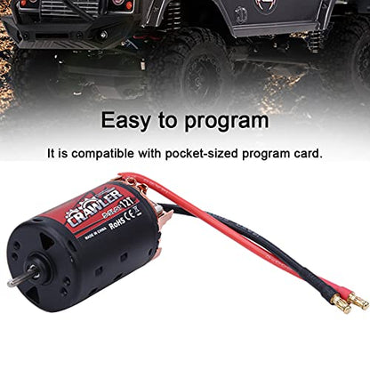 550 Brushed Motor High Power 5Slot RC Car Upgrade Part with Superior Heat Dissipation for 1/10 Scale RC Crawler Vehicle Black Red Metal Plastic Construction 215 Grams (12T) - size: 12T