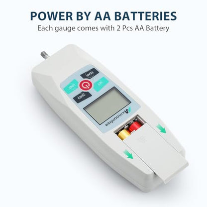 500N Digital Force Gauge Push Pull Meter Portable KF-500N | Multi Units N LB Kg Oz Storage Case Auto Backlit LCD Auto Power Off for Compression Tensile Destructive Test