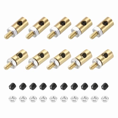 MECCANIXITY Linkage Stoppers Connecting Servo Arm, Push Rod with Nut and Screw for RC Airplane, D4x2.1mm D4x2.5mm 10 Pcs - size: D4x2.1mm; D4x2.5mm
