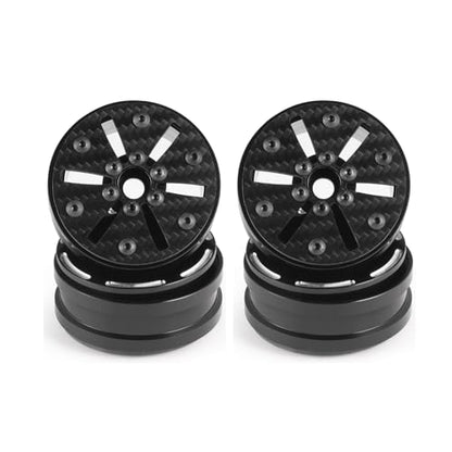 Beadlock Wheel Rims 4PCS 1.9" Upgraded Carbon Fiber Aluminum Wheel Hub Compatible with 1/10 RC Crawler Gen8 TRX-4 Axial VS4-10 Capra SCX10 RC Car Accessories (Patten C) - color: Patten C