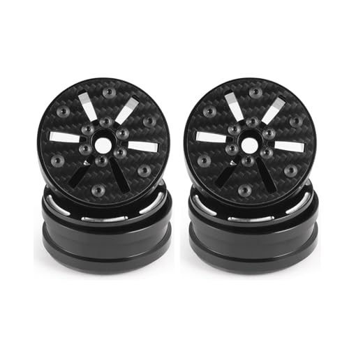 Beadlock Wheel Rims 4PCS 1.9" Upgraded Carbon Fiber Aluminum Wheel Hub Compatible with 1/10 RC Crawler Gen8 TRX-4 Axial VS4-10 Capra SCX10 RC Car Accessories (Patten C) - color: Patten C