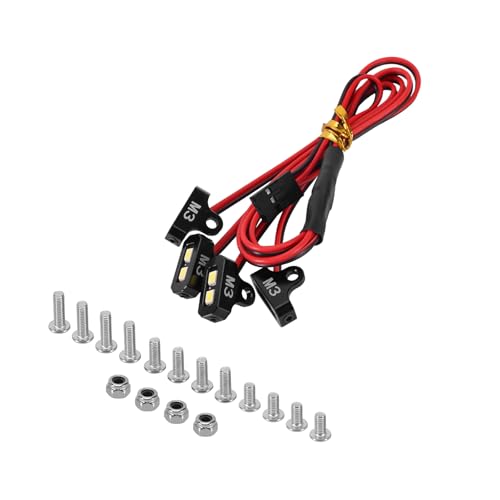 INJORA Rock Lights Kit for SCX10 TRX4 1/10 RC Crawler Upgrade(4LED White)