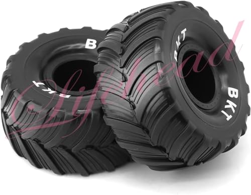 Lifehead 1/16 RC Monster Truck Snow Sand Tires for 1/12 1/14 1/16 RC Off Road Monster Truck TRAXXAS E-REVO SUMMIT Tamiya Losi HBX 16889 S1601/12mm Hex/OD 100mm - color: Black
