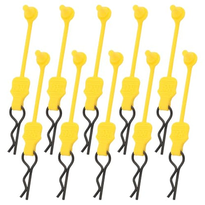 1.0mm RC Cars Body Clips with Pull Tabs for Universal 1/14 1/16 1/18 SCX24 Remote Control Car Compatible with Redcat HPI Himoto HSP Exceed Truck Buggy(10 Pieces,Yellow) - color: Yellow