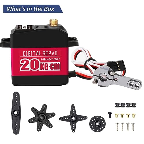 20KG RC Servo High Torque Servo Motors, Waterproof Full Metal Gear Steering Servo for 1/6 1/8 1/10 1/12 RC Car Robot DIY, Digital Servo with 25T Servo Horn, Control Angle 270° - style: 20KG-270°