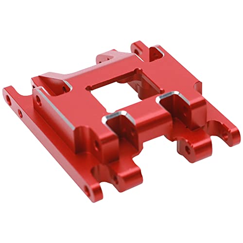 ShareGoo Aluminum Skid Plate Skidplate Transmission Gearbox Mount Compatible with Traxxas TRX4M 1/18 RC Crawler Car Upgrades Parts (Red) - color: Red