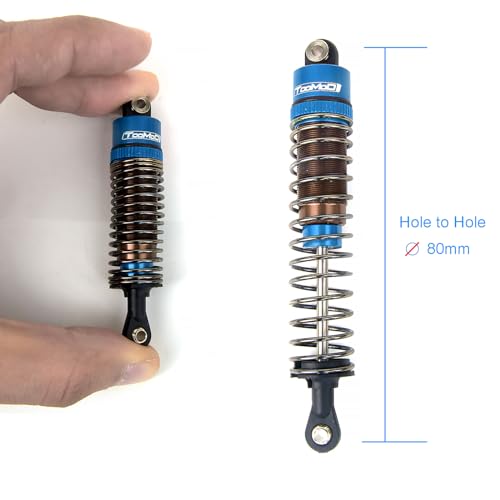 Oil Shock Absorbers Upgrade Compatible with 1/10 RC Cars | Fits Axial / D90 / Scx10 / Tamiya / Trx4 - Oil Damper Upgrade - Blue - color: Blue