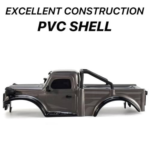 RC Truck Pickup Body Shell for 1/18 RC Crawler Car TRX4M Defender Bronco (Gray) - color: Gray