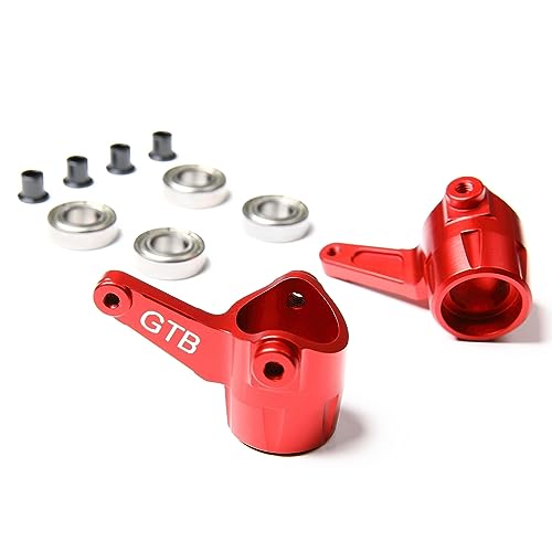GTBRacing CNC Aluminum 1/8 RC Car Kyosho Mad Crusher Mad Force FO-XX Steering Knuckles Upgrade Part (Red) - color: Red