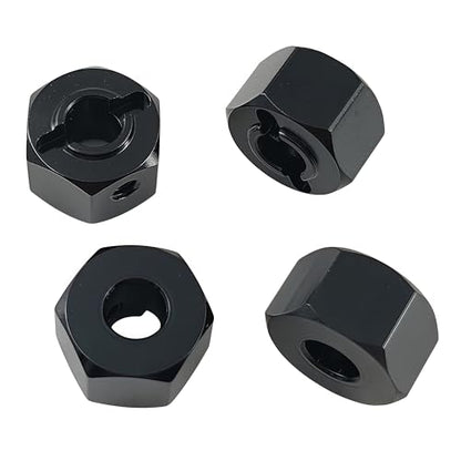 12mm Aluminum Wheel Hex Hub Adapter for 1/10 Mini Maxx RC Car (Black) | Alloy,3654,Upgrade Parts,CNC Machined,High Strength,Precision Fit,Wear Resistant,Easy Installation - color: Black