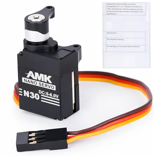 AMK SCX30 Nano Servo, Metal Gear Micro RC Steering Servo with CNC Aluminum Case & Servo Saver, High Torque Mini Servo for 1/30 RC Crawler Upgrade Parts