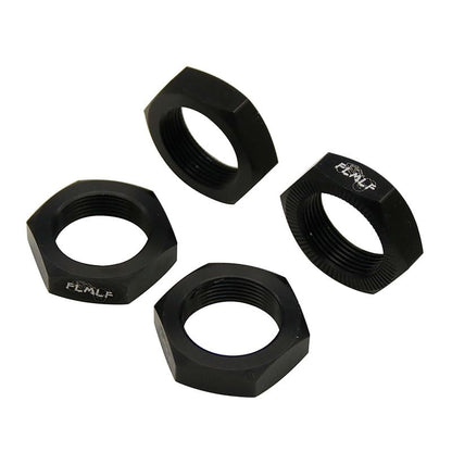 FLMLF 24mm RC Car Wheel Nuts 4-Piece Set for 1/5 HPI ROFUN BAHA ROVAN KM Baja 5B 5T 5SC Truck Parts (Black) - color: Black